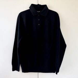 NWT Naadam Cashmere Long-sleeve Polo in Black
